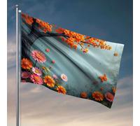 Accessoires de bar pour homme, grotte, fleurs, papillons et une branche d'arbre avec fleurs d'oranger. Drapeau, dortoir, décoration hippie (120 x 180 cm)