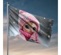 Accessoires de bar pour homme, grotte, jour enneigé avec un joli drapeau de poupée, décorations de dortoir, drapeaux pour les gars de l'université pour Bedroo (120 x 180 cm)