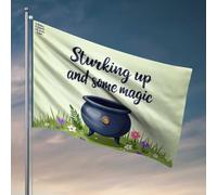 Accessoires de bar pour homme, grotte remuant un peu de magie dans un chaudron, drapeau de sport, décoration de bar, patio, accessoires de bar (30 x 45 cm)