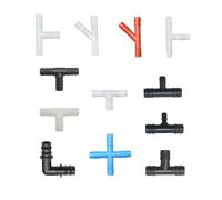 Accessoires de bateau 100 pièces 8/10/16/20 mm tuyau d'eau raccord cannelé coude en T croix réducteur séparateur d'eau tuyau d'arrosage adaptateur de fontaine à boire Accessoires d'irrigation(Black)