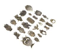 Accessoires de Bijoux de Hibou en Bronze, Pendentifs d'animaux, Pendentifs de Hibou à Faire Soi-même, Accessoires de pour Filles, Cadeaux d'anniversaire, 24 Pièces