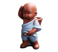 Accessoires de bijoux de thé pour animaux de compagnie de thé Thé créatif en argile violette, ornements de petit moine for animaux de compagnie, Statue faite à la main, artisanat, salon de thé chinois