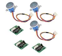 Accessoires de bricolage Moteur pas à pas à engrenages CC 3 pièces, module de test de pilote d'alimentation 5 lignes, 5V 4 phases 28BYJ-48 W/carte de module de test d'entraînement ULN2003 Mini précisi
