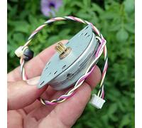 Accessoires de bricolage Moteur pas à pas ultra fin biphasé à quatre fils de 44 mm, engrenage à 10 cuivres, module 0,5 DC 12 V, arbre de moteur pas à pas de 3,6 degrés, diamètre 1,5 mm, 1 pièce Moteur
