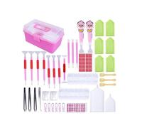 Accessoires De Broderie Diamant Démontable 117 Pièces/Ensemble Bricolage Boîtes De Peinture En Diamant Kit D'outils Point De Croix Jeu De Stylos De Forage