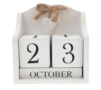 Accessoires de bureau - Calendrier créatif décoratif en bois - Style rural européen - Planificateur perpétuel pour bureau vintage