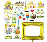 Accessoires De Cabine Photo 29 Pièces, Cadre Photo 1 Pièce, Accessoires Photo Amusants, Ensemble D'Accessoires Photo D'Été, Accessoires De Décoration De Fête