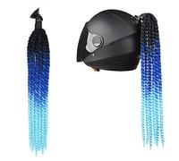 Accessoires de casque tresses, casque de moto tresses dégradé casque queue de cheval casque cheveux avec ventouse style punk casque moto pigtails casque de moto tresses postiches casque moto