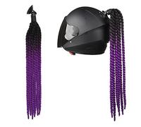 Accessoires de casque tresses, casque de moto tresses dégradé casque queue de cheval casque cheveux avec ventouse style punk casque moto pigtails casque de moto tresses postiches casque moto