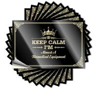 Accessoires de chambre à coucher, tatouages muraux amusants avec citation côtière sans résidus pour bagages | Cadeau de fête d'hiver personnalisé Keep Calm I'm Almost A Biomedical Equipment (8 x 12 cm