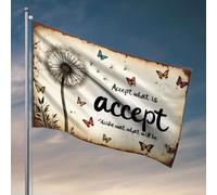 Accessoires de chambre cool pour adolescents garçons Accept What Is ; Embrace What Will Be Drapeau Cadeaux amusants pour Boss Sports Bar Decor (152 x 244 cm)