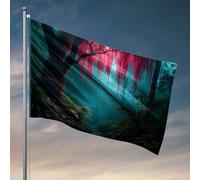 Accessoires de chambre cool pour adolescents garçons forêt mystique avec vignes rouges vives drapeaux choses pour chambre de garçons panneaux et décoration d'extérieur (60 x 90 cm)