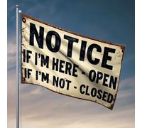 Accessoires de chambre cool pour adolescents garçons Remarque : If I'M Here - Open, If I'M Not - Closed. Drapeau drôle cadeaux pour Boss Sports Bar Decor (120 x 180 cm)