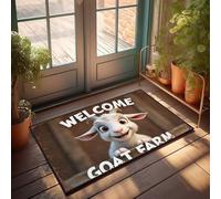 Accessoires de chambre cool pour adolescents garçons Welcome To The Goat Farm: A Friendly Welcome Sign Doormat Outdoor Paw Mat Cadeaux pour la décoration de la maison (40 x 60 cm)