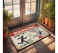 Accessoires de chambre pour adolescents garçons Avertissement : les outils sont interdits - Danger Ahead ! Grand paillasson d'extérieur amusant (50 x 80 cm)
