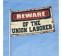 Accessoires de chambre pour adolescents garçons « Beware of the Union Laborer » - Ornements d'extérieur pour joueurs (152 x 244 cm)