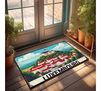 Accessoires de chambre pour adolescents garçons Château sur la colline : une vue panoramique du Luxembourg Paillasson drôle décoration maison camping-car (65 x 90 cm)