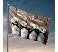 Accessoires de chambre pour adolescents garçons choisissant la foi, l'espoir, l'amour et la joie aujourd'hui drapeau de jardin d'automne drapeaux de jardin drôles (60 x 90 cm)
