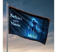 Accessoires de chambre pour adolescents garçons fantôme lumineux bleu dans les ruines anciennes drapeaux pour chambre à coucher décoration de chambre indépendante amusante (120 x 180 cm)