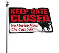 Accessoires de chambre pour adolescents garçons Keep Gate Closed No Matter What The Cats Say Drapeau Tiki Bar pour extérieur Patio Bar Man Cave Decor (152 x 244 cm)