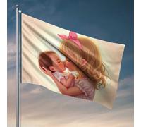 Accessoires de chambre pour adolescents garçons Motherly Love : un drapeau de baiser réconfortant, drapeau de jardin d'automne, drapeaux de jardin drôles (60 x 90 cm)