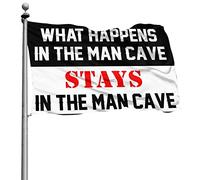 Accessoires de chambre pour adolescents garçons « What Happens In The Man Cave Stays In The Man Cave Stays In The Man Cave » - Ornements d'extérieur pour joueurs (120 x 180 cm)