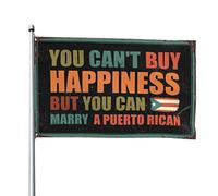Accessoires de chambre pour adolescents garçons « You Can'T Buy Happiness But You Can Marry A Porto Rico Flag Tiki Bar » pour extérieur, patio, bar, décoration de grotte (152 x 244 cm)