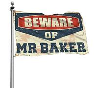 Accessoires de chambre pour garçons Beware Of Mr Baker Drapeau Porche Drapeau College Drapeaux pour Dortoir (152 x 244 cm)