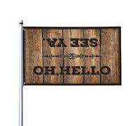 Accessoires de chambre pour garçons Oh Hello, See Ya Drapeau de porche Drapeau College Drapeaux pour Dortoir (120 x 180 cm)