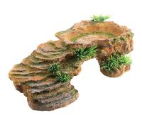 Accessoires de chariot à tortues, 10,6x5x3.4 '' Imitation Rock Turtle Planking Plateforme, bains de soleils et cacher des plates-formes de basking en résine pour l'aménagement paysager de l'aquarium