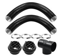 Accessoires de chauffage auxiliaire diesel - 75 mm - Kit de tuyaux T/Y pour chauffage auxiliaire - Raccord de sortie d'air 2 kW - Tuyau de chauffage auxiliaire - Pour chauffage de voiture - Kit de