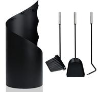 Accessoires de cheminée 4 pièces acier inoxydable Couvert de cheminée avec revêtement et protection visuelle pour la cuisine Ménage Habitat Accessoires de maison Noir (Type B) CEEDIR
