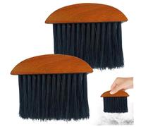 Accessoires de cheminée, brosse de cheminée 2 pièces brosse foyer avec manche en bois demi-cercle ensemble compagnon feu pour accessoires nettoyage, foyer