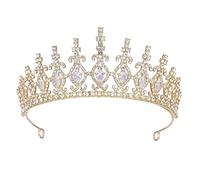 Accessoires de cheveux de mariage Rhinestone Cross Tiara Crown Bandband Princess Tiara Bride Crown Pageant (Couleur: Couleur, Couleur en métal: plaqué en argent) (couleur or)