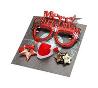 Accessoires de cheveux de Noël avec lunettes de Père Noël, festival, fête, épingle à cheveux, pince à cheveux en bois de bois, cosplay, costume de coiffe, coffret cadeau