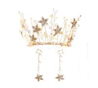 Accessoires de cheveux élégants for les filles, pièce de cheveux de mariage accessoire de cheveux vintage, diadèmes d'or et couronnes étoiles cristallines riches diadèmes femmes princesse bridale coif