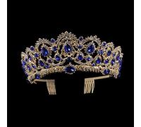 Accessoires de cheveux élégants for les filles, pièce de cheveux de mariage accessoire de cheveux vintage, crisstal Tiaras vintage Gold Rhinestone Pageant Crowns avec peigne Wedding