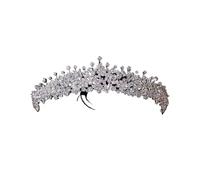 Accessoires de cheveux mariée 3A Zircon Couronne Princesse Petit Diadème d'anniversaire for femmes Diadema Bandeau mariage(Silver)