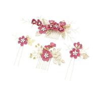 Accessoires de cheveux mariée for femmes, couvre-chef en perles fleurs, vêtements coiffure mariage for fêtes fiançailles pour Femmes(Peach)