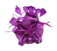 Accessoires de cheveux, pinces à cheveux, bandeau, en maille pour mariée, bal de fin d'année, convient pour la mariée, le bal de fin d'année, la saison (violet, 13 cm)