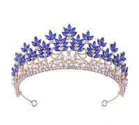 Accessoires de cheveux pour femmes Baroque Fashion Vert Blue Blue rose blanc Crystal Tiara Crown Bandband Bridal Diadem Crown Wedding Bleu