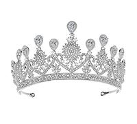 Accessoires de cheveux pour femmes Luxury Big Shape Femmes Bridal Wedding Tiaras Sparks Tiaras and Crown Bandband Accessoires de cheveux Gold (Gold S) (Silver Small)