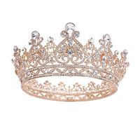Accessoires de cheveux pour femmes Luxury Big Shape Femmes Bridal Wedding Tiaras Sparks Tiaras and Crown Bandband Accessoires de cheveux Gold (Gold S) (Silver Small)