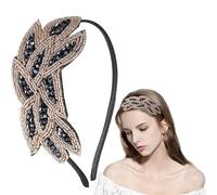 Accessoires de cheveux vintage des années 1920, bandeau de luxe pour femme avec strass pour fêtes à thème, mariages et usage quotidien (A)