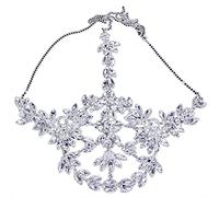 Accessoires de coiffe punk à paillettes - Bijou exquis - Bouclier facial floral avec chaîne