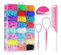 Accessoires de coiffure élastiques pour fille avec outils de coiffure et cutter pour une utilisation facile par les enfants et les tout-petits