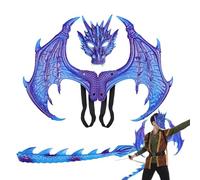 Accessoires de cosplay de dragon pour Halloween Kraque avec ailes et queue | Accessoires de déguisement fantaisie pour | Accessoires de cosplay pour jeunes performances scolaires, C