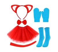 Accessoires de cosplay pour enfants chats queue oreilles bandeau, nœud papillon, gants, chaussettes, costume d'Halloween pour garçon et fille