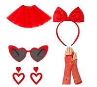 ACCESSOIRES DE COSTUME 80S FEMMES 80S VINTAGE FORY Robe FishNets Gants TUTUTS JOURTS BOWS Band Hair Lunes Heart Lunes Halloween Fancy Dishing Costume