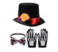 Accessoires de costume Day of the Dead - Costumes d'Halloween Cosplay Party | Chapeaux d'Halloween pour homme avec motif rose